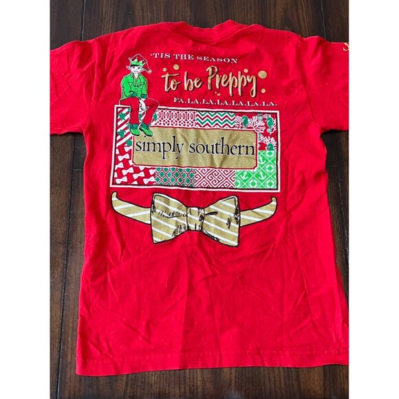 Simply Southern Tis The Season To Be Preppy Christmas T-shirt Small Holiday Gift - Picture 4 of 7